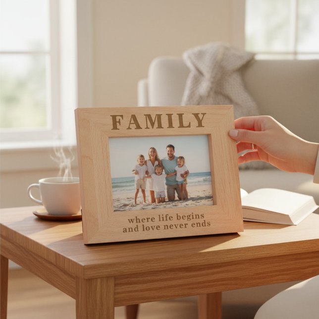 Family Where Life Begins Quote Etched Frames (Creator Uploaded)