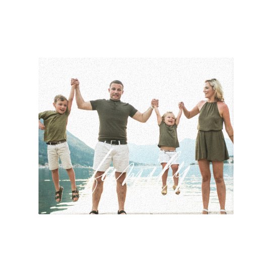 FAMILY White Overlay Gift Photo Canvas