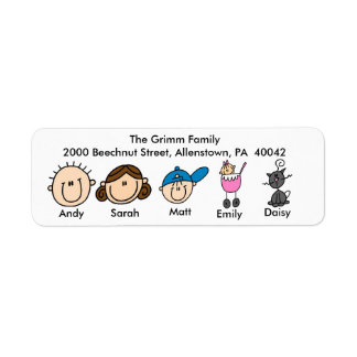 Family With Cat Address Labels