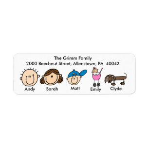 Family With Dog Address Labels