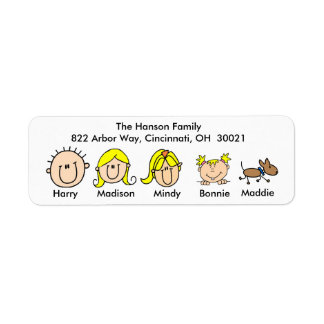 Family With Dog Address Labels