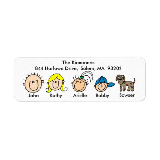 Family With Dog Address Labels
