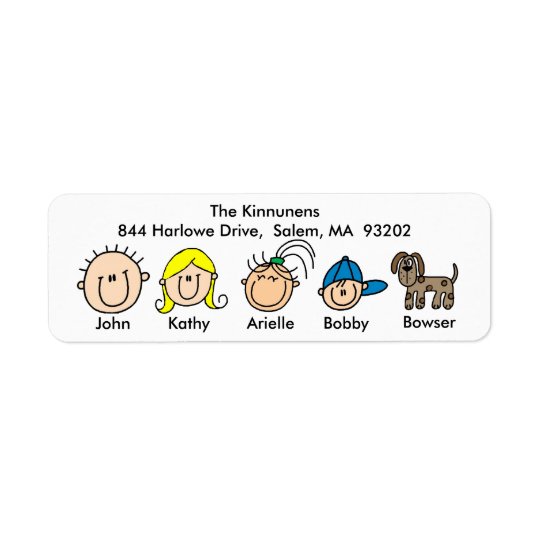 Family With Dog Address Labels