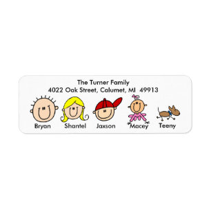 Family With Dog Address Labels