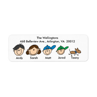 Family With Dog Address Labels