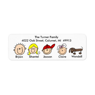 Family With Dog Address Labels
