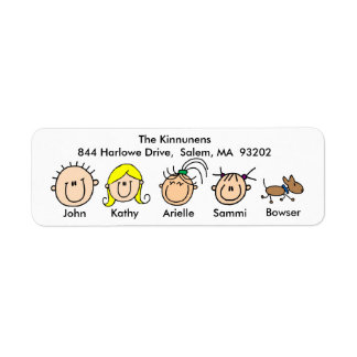 Family With Dog Address Labels