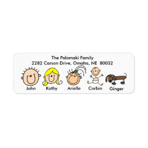 Family With Dog Address Labels