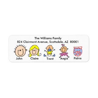 Family With Fish Address Labels