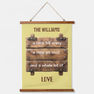Family Wood Topped Wall Tapestry