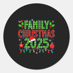 Family Xmas Matching Plaid Christmas 2025 Men Wome Classic Round Sticker