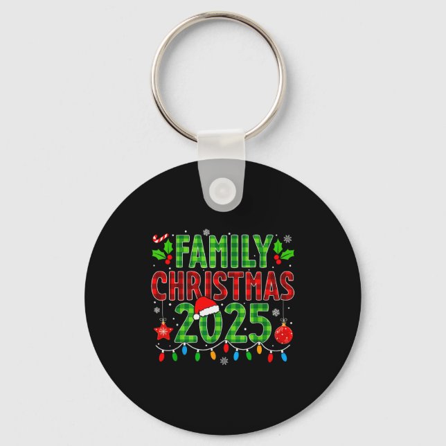 Family Xmas Matching Plaid Christmas 2025 Men Wome Keychain (Front)