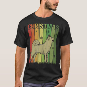 Family Xmas Pj Matching Retro American Eskimo Dog T-Shirt