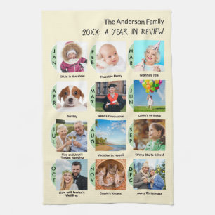 Family Year Gallery of 12 Photos Cream Custom Kitchen Towel