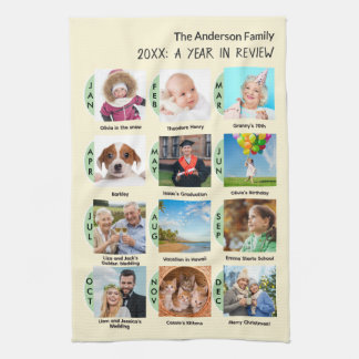 Family Year Gallery of 12 Photos Cream Custom Kitchen Towel