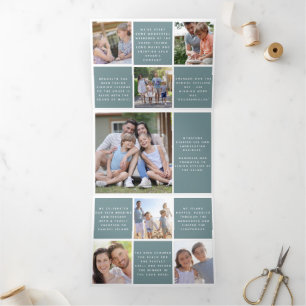 Family Year in Review Photos Tri-Fold Holiday Card
