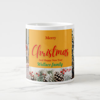 famiy christmas photo ,customize  large coffee mug