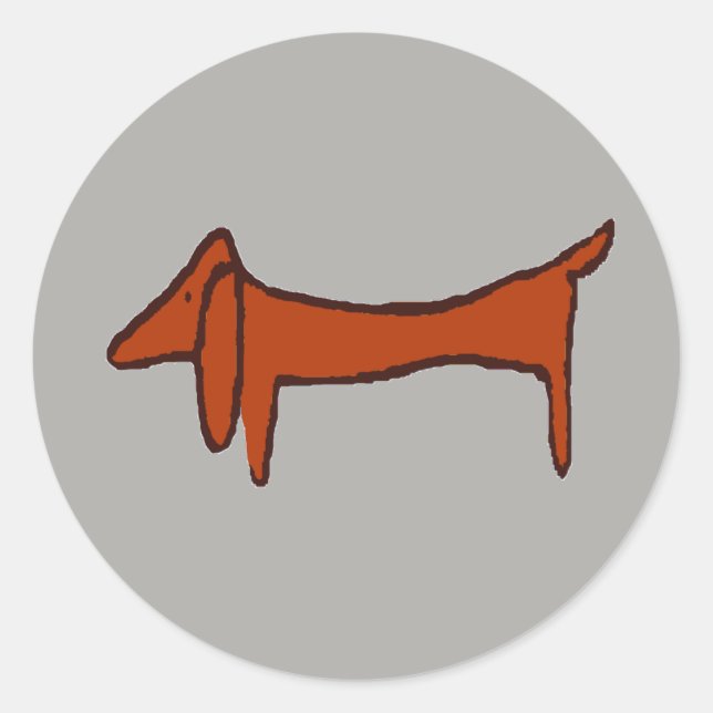 Famous Abstract Dachshund Classic Round Sticker (Front)