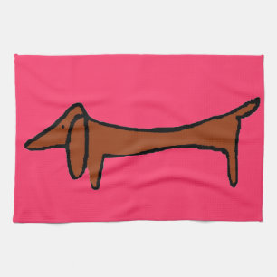 Famous Abstract Dachshund Kitchen Towel