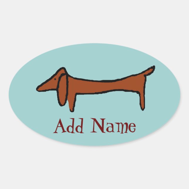 Famous Abstract Dachshund Oval Sticker (Front)