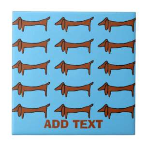 Famous Abstract Dachshund Tile