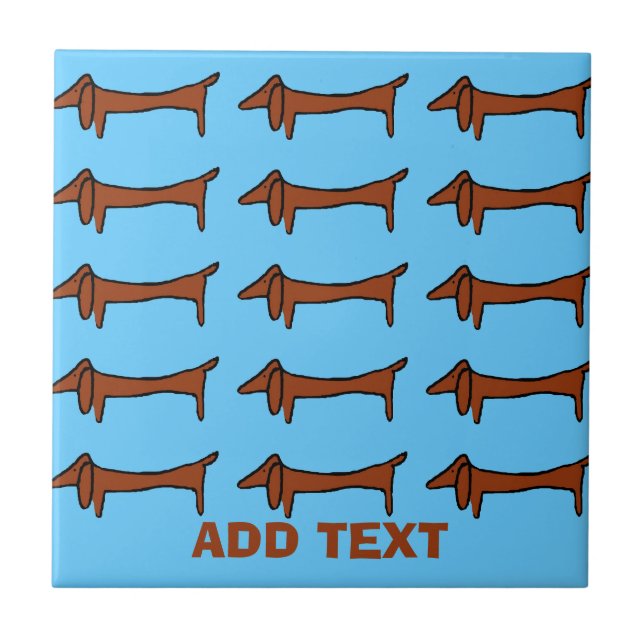 Famous Abstract Dachshund Tile (Front)