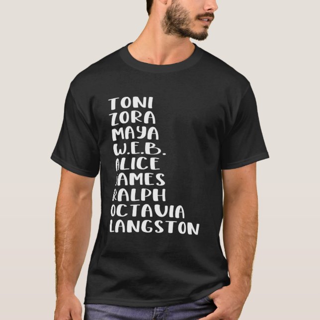Famous African-American Black Authors Of The 20Th  T-Shirt (Front)