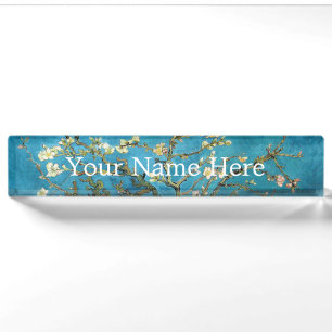 Famous art - Blossoming Almond Tree. Vincent van Nameplate