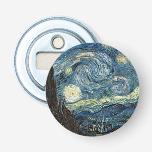 Famous art - Starry Night by Vincent van Gogh. Bottle Opener