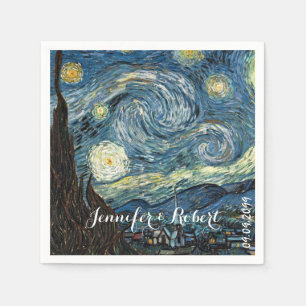 Famous art - Starry Night by Vincent van Gogh. Napkin