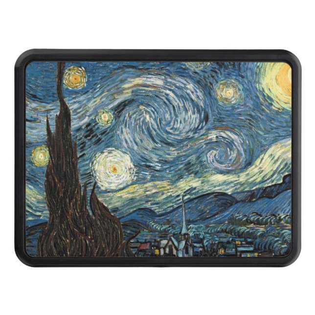 Famous art, Starry Night by Vincent van Gogh. Trailer Hitch Cover (Front)