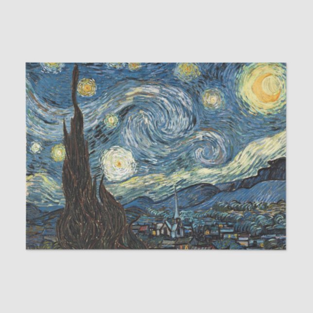 Famous art, Starry Night, Van Gogh Tissue Paper (Front)