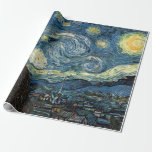 Famous art, Starry Night, Van Gogh Wrapping Paper<br><div class="desc">Famous art reprint,  Starry Night,  by Vincent  Van Gogh</div>
