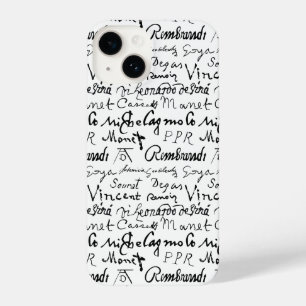 Famous Artists' Signatures Pattern iPhone 14 Case