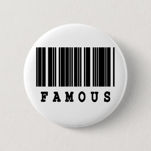 famous barcode design 2 inch round button