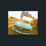 Famous Blue Swallow Motel on Route 66 Canvas Print<br><div class="desc">Tucumcari, New Mexico. Famous Blue Swallow Motel on Route 66 with old car parked in front.</div>