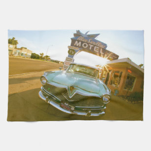 Famous Blue Swallow Motel on Route 66 Kitchen Towel