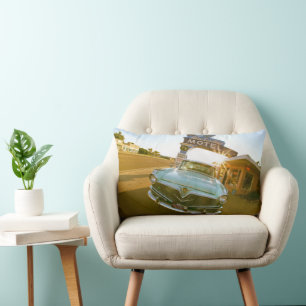Famous Blue Swallow Motel on Route 66 Lumbar Pillow