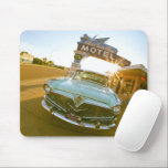 Famous Blue Swallow Motel on Route 66 Mouse Pad<br><div class="desc">Tucumcari, New Mexico. Famous Blue Swallow Motel on Route 66 with old car parked in front.</div>