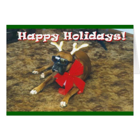 Famous Boxer-Reindeer Card