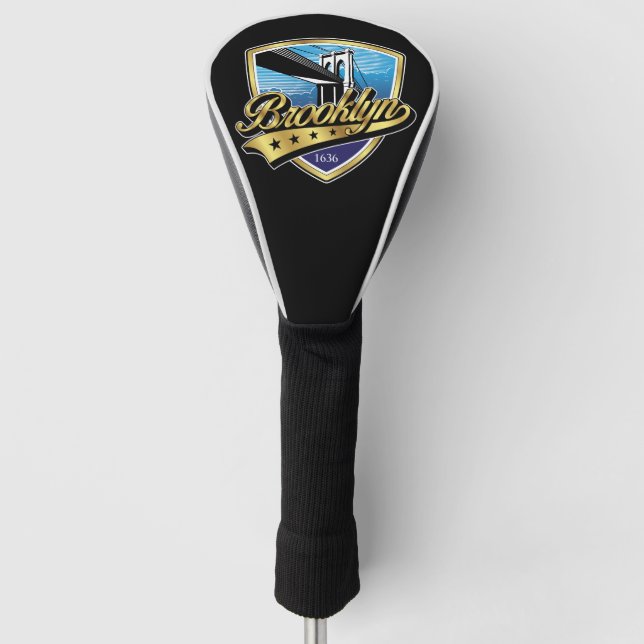 Famous Brooklyn Logo with Swoosh Design Golf Head Cover (Front)