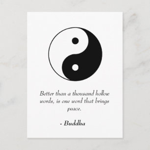 Famous Buddha Quotes - Hollow Words and Peace Postcard