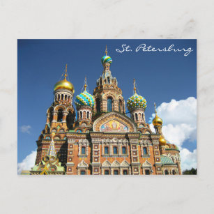Famous Church from St. Petersburg Russia Postcard