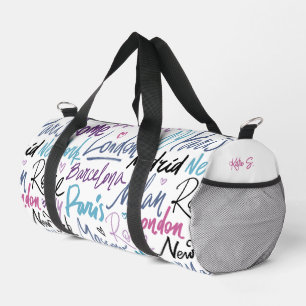Famous Cities of the World Personalized Duffle Bag