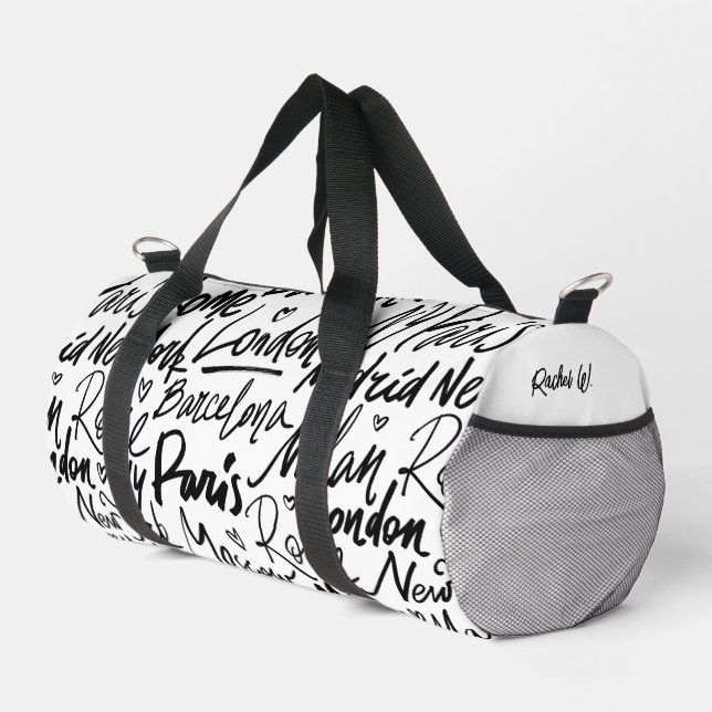 Famous Cities of the World Personalized Duffle Bag (Right Corner)