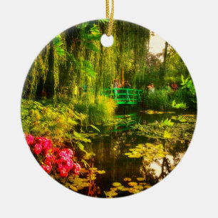 Famous Claude Monet Giverny Pond Lilies Ceramic Ornament