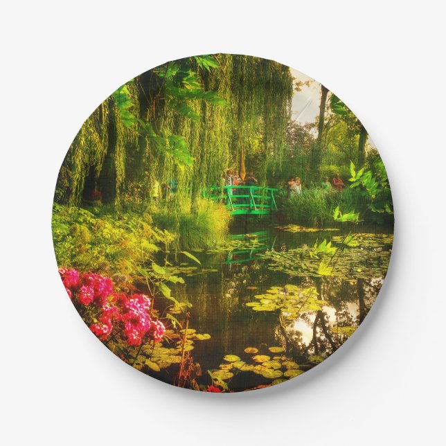 Famous Claude Monet Giverny Pond Lilies Paper Plate (Front)