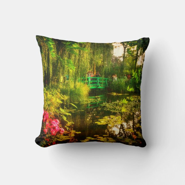 Famous Claude Monet Giverny Pond with Lilies Throw Pillow (Front)