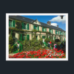 Famous Claude Monet Giverny Residence France Postcard<br><div class="desc">Famous Claude Monet Giverny, France French Architecture / Life / Cityscape / Building Postcard / Card to add to your travel memorabilia collection. A cool gift / present for all who love unique custom design personalized items, positive vibes, holidays, travelling, Europe, popular destinations, French Theme, love happy colours, busy prints...</div>