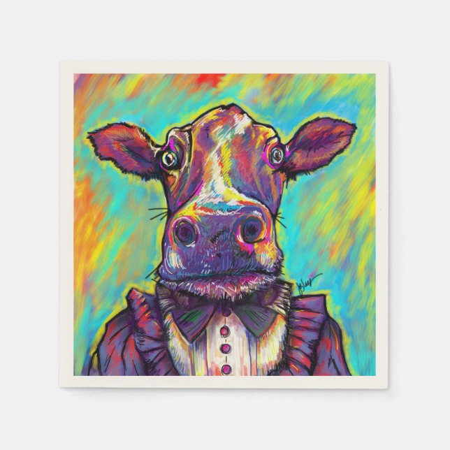 Famous Cow Cocktail Napkins (Front)
